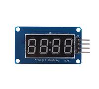 se ent Module d'Affichage à LED, Lumière Rouge LED Affichage numérique Module à 4 Chiffres à 7 Se ents Luminosité Réglable Rempl ement cessoire afficheur 8 segment+afficheur 8 segment