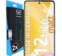 se® Lot de 2 films de protection 3D antireflet pour Xiaomi 12 Lite 5G, anti-reflets, 100 % anti-traces de doigts et compatible FaceID, installation facile sans bulles, mat, matériau TPU résistant aux