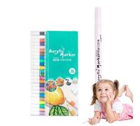 Se Marqueurs acryliques - Pointe pinceau - Séchage rapide - Kit de coloriage pour verre, fournitures de peinture acrylique imperméable - Stylos pour tissu, pierre, bois, métal, porcelaine