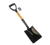 SE Pelle carrée en acier de 69,5 cm avec poignée en bois - Dureté 45 HRC, poignée en D moletée, lame de 21,6 x 15,2 cm - Outil durable pour le jardinage, le travail en plein air, la neige, la