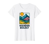 Se Promener audacieusement Parfait pour Les explorateurs et Les Esprits Libres T-Shirt Graphique avec Valeur, Femme, Blanc, S