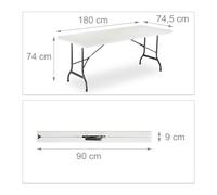 Se Table Et 2 Bancs Pliants Pliable Jardin 180 Cm Blanc Helloshop26 13_0002461 Multicolore