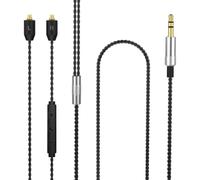 SE215 Pro Câble de microphone compatible avec écouteurs Shure SE215, SE215 Pro, SE315, SE425, SE425 Pro, SE535, SE846, UE900, MMCX vers câble d'écouteurs 3,5 mm, 1,2 m (noir)