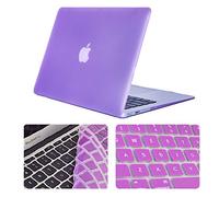 Se7enline Coque solide pour MacBook 33,02 cm/ 38,1 cm au toucher doux satiné avec protège-clavier en silicone Macbook Air 13"(Models: A1369, A1466) violet clair