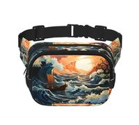 Sea and Sail Sac Banane Multifonctionnel Imprimé Sac Messager Tendance Unisexe Sac de Rangement Voyage Sport