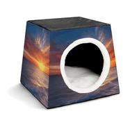 Sea and Sunset Nichoir confortable pour animaux de compagnie Capsule d'Espace Chaud Doux Maison pour animaux de compagnie Maison pour chats d'intérieur Chiens de petite et moyenne taille