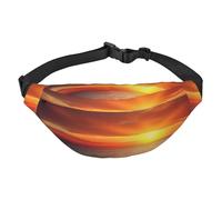 Sea and sunset Sac banane pour homme et femme - Sac banane tendance - Sac à bandoulière - Sac banane avec sangle réglable - Étanche - Pour voyage, randonnée, sport, noir, taille unique, Noir , Taille
