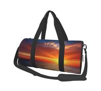 Sea and Sunset Sac de sport pour femme et homme Article personnel Sac de voyage en toile Sac de week-end Sac de nuit Sac de sport léger Sac de sport Sac à main Sac à main Noir Taille unique, Noir