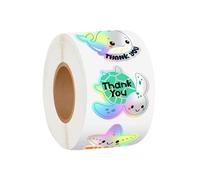 Sea Animal Stickers, Cartoon Label Roll, Creature Decals, 500pc Thank You Stickers for Water Bottle Mug Laptop Phone Computer Skateboard Luggage Scrapbooking Party Craft Use