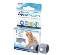 Sea-Band ApaiseNausées - Bracelets d’Acupression Anti-Nausées Adulte x2 - Gris - Soulagement Naturel Mal des Transports, Grossesse, Post-Opératoire