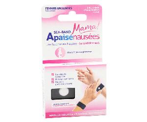 Sea-Band Maman Grossesse Bracelet Anti-Nausées Noir 2 unités