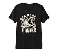 Sea Bass Hunter Pêche T-Shirt Haut de Gamme