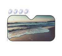 Sea Beach Pare-soleil pliable pour pare-brise de voiture - Pare-soleil réfléchissant - Bloque le soleil intérieur de voiture - Protection solaire pour voiture, camion, SUV