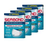 Sea-Bond Lot de 4 joints adhésifs sécurisés pour prothèse dentaire, dessus original, sans zinc, tenue toute la journée, sans désordre, 30 pièces