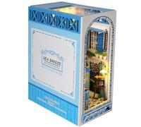 Sea Breeze Booknook, Wooden Puzzle Kit, Miniature Bookshelf Scene, Booknook Kit, Decorative Bookend Scene, Creative Assembled Bookends, Coastal Theme Booknook, Wooden Booknook Puzzle
