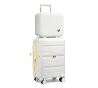 Sea choice Valise Cabine Extensible Valise Rigide légère en PP avec 4 roulettes Doubles Pivotantes avec Fermeture éclair, approuvé Serrure TSA, avec Vanity, 55x39x21cm