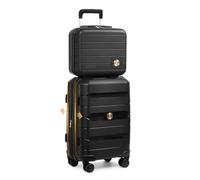 Sea choice Valise Cabine Extensible Valise Rigide légère en PP avec 4 roulettes Doubles Pivotantes avec Fermeture éclair, approuvé Serrure TSA, avec Vanity, 55x39x21cm