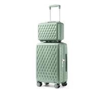 Sea choice Valise Cabine Lot de 2 Ensemble de Bagages avec Vanity Case Rigide Legere pour Bagage à Main ABS+PC à 8 Roues Sets de Bagages 55cm avec Fermeture éclair YKK et Serrure TSA,GEYAO Vert