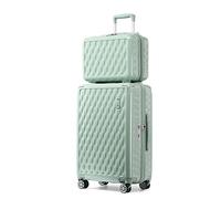 Sea choice Valise Cabine Lot de 2 Ensemble de Bagages avec Vanity Case Rigide Legere pour Bagage à Main ABS+PC à 8 Roues Sets de Bagages 55cm avec Fermeture éclair YKK et Serrure TSA,Vert Matcha