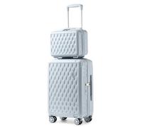 Sea choice Valise Cabine Lot de 2 Ensemble de Bagages avec Vanity Case Rigide Legere pour Bagage à Main ABS+PC à 8 Roues Sets de Bagages 55cm avec Fermeture éclair YKK et Serrure TSA,RUYAO Bleu Sky