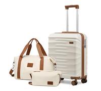 Sea choice Valise Rigide Cabine 55x40x20cm 3 Pièces Valises Légère ABS Durable avec Serrure TSA et Roues à 360° Trolley Voyage avec Trousse de Toilette et Sacs de Voyage