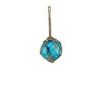 Sea-Club Boule de pêche décorative maritime en verre/rosée Ø 10 cm Bleu mer