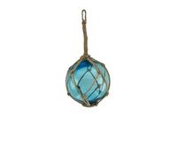 Sea-Club Boule de pêche décorative maritime en verre/rosée Ø 13 cm Bleu mer