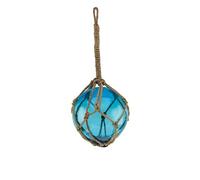 Sea-Club Boule de pêche décorative maritime en verre/rosée Ø 15 cm Bleu mer