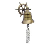 Cloche avec support mural pour gouvernail, laiton antique, 5,5 cm