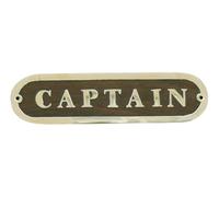 Sea-Club Plaque de porte Captain en bois et laiton