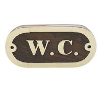 Sea-Club Plaque de porte W.C. Poignée de porte en bois/laiton