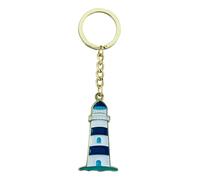 Sea-Club Porte-clés - Phare bleu pendentif zinc - 3 x 5 cm - Doré et émaillé, Doré et émaillé, taille unique