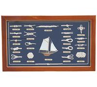 Sea-Club Tableau à nœud Bois/laiton/verre 51 x 31 cm