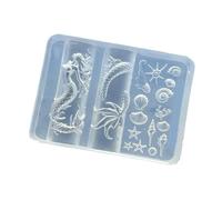 SEA Créature Moules à Ongles en Silicone pour Bijoux en Résine Comprend Tortues, Hippocampes et Coquillages en relief, Pochoirs de Nail Art Personnalisables