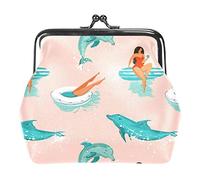 Sea Dolphin Coin Purse Wallet Bag Change Pouch Gifts for Women Kids Girls Key Holder