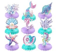 Sea Fantasy Kit de table - Ensemble d'ornements en nid d'abeille, collection d'accents de fête sous-marine, matériau de haute qualité | Accessoire élégant pour la maison, banquet, fête prénuptiale