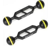 Sea Frogs Lot de 2 bras sphériques doubles de 22,9 cm de diamètre, noir avec joint torique jaune, pour pince d'appareil photo et lampe de poche (HZB-AM-9)