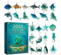 Sea Glass Calendrier de Noël 24 jours sur le thème de l'océan pour les amateurs de l'océan et les collectionneurs