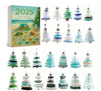 Sea Glass Christmas Tree Advent Calendar, The Sea Glass Christmas Tree Advent Calendar Makes, 24 Days Christmas Countdown Calendar,Christmas Tree Decoration, Beach-Themed Holiday Countdown Decor #3