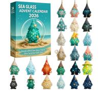 Sea Glass Gnome Advent Calendar 2026, Coastal Christmas Tree Ornaments
