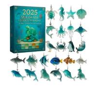 Sea Glass Marine Life Advent Calendar with 24 Adorable Realistic 2D Acrylic Ocean Anima