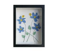 Sea Glass Picture Frame - Flower Bird Desktop Decor | Small Standing Frame with Decorative Sea Glass Mosaic Artistic Display with Flower and Bird Design for Home Office Dorm Living Room Bedroom Study