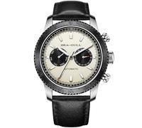 SEA-GULL Montre mécanique pour homme, GMT Double Calendrier avec cadran Panda, Montre-bracelet automatique, Seagull ST2502, Tachymètre, Lumineuse, 6177, Sangle