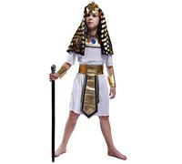 SEA HARE Déguisement de Pharaon égyptien Blanc Enfant Garçon (L:10-12 Ans)