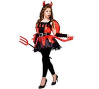 SEA HARE Déguisement Diable Rouge Fille Avec Aile (S:4-6 Ans)
