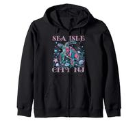 Sea Island City NJ Tortue Lover Coloré Plage Souvenir Sweat à Capuche