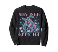 Sea Island City NJ Tortue Lover Coloré Plage Souvenir Sweatshirt