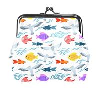 Sea Life and Birds Coin Purses Wallets Vintage Pouch Bags for Gift