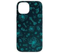 Sea Life Pattern Green Octopus Sea Turtle Meduse Coque pour iPhone 14