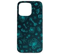 Sea Life Pattern Green Octopus Sea Turtle Meduse Coque pour iPhone 15 Pro Max